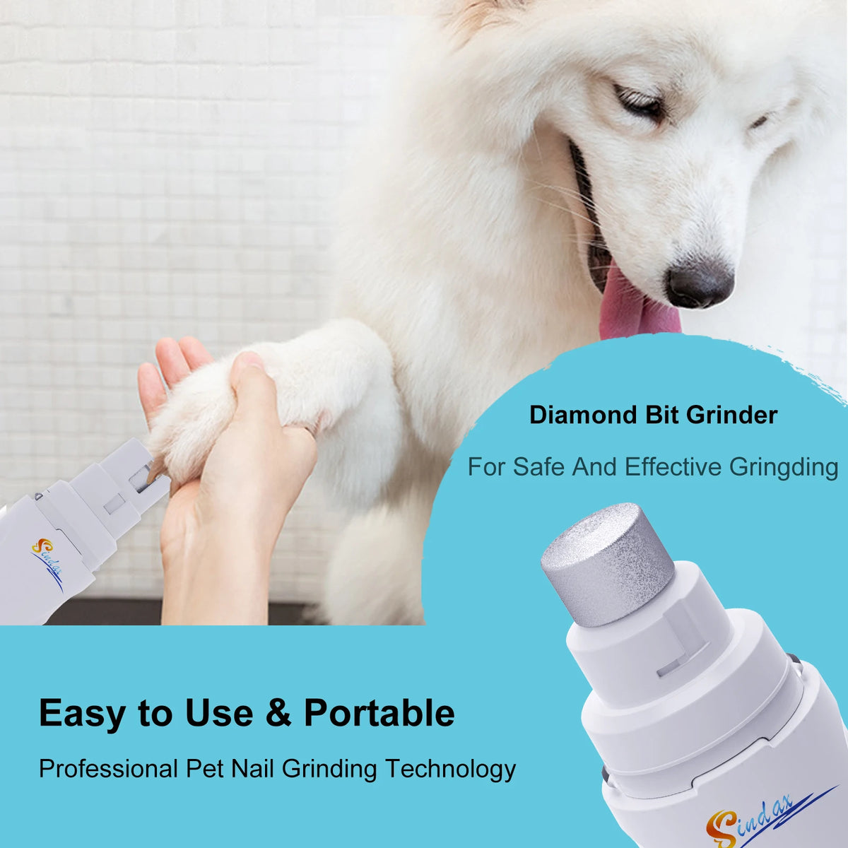 USB Rechargeable Electric Dog Nail Grinder Trimmer
