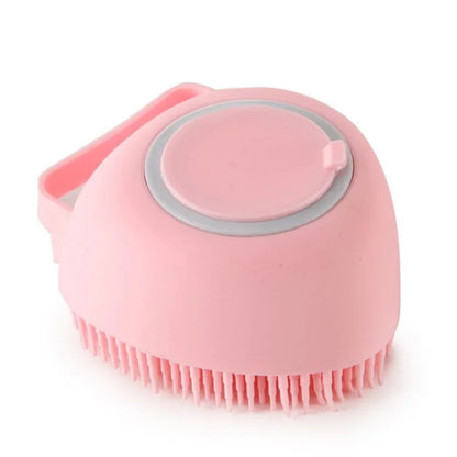 Silicone Dog Bath Massage Brush Glove With Shampoo Dispenser