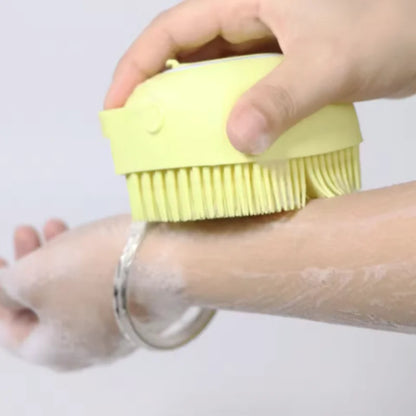 Silicone Dog Bath Massage Brush Glove With Shampoo Dispenser
