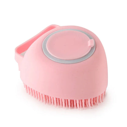 Dog Bath Brush – Silicone Massage Brush with Shampoo Dispenser