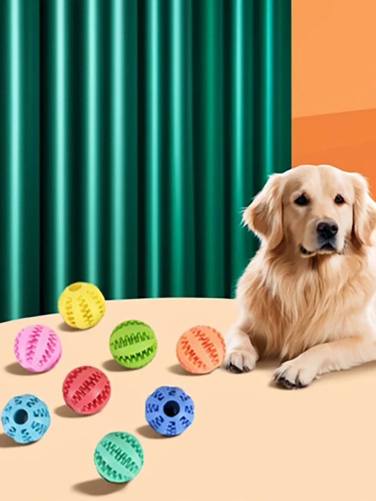 Treat Dispensing Rubber Dog Toy Ball For Chewing & Training