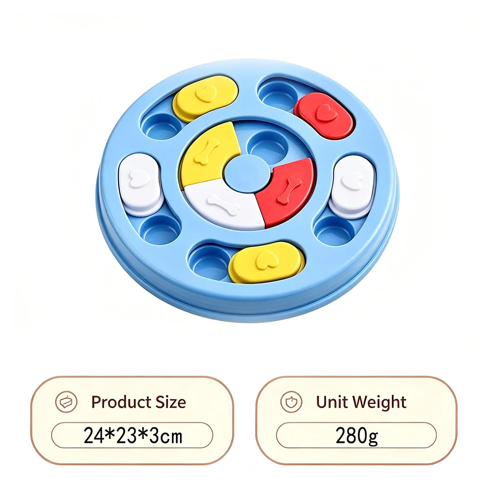 Interactive Dog Puzzle Slow Feeder Toy With Food Dispenser