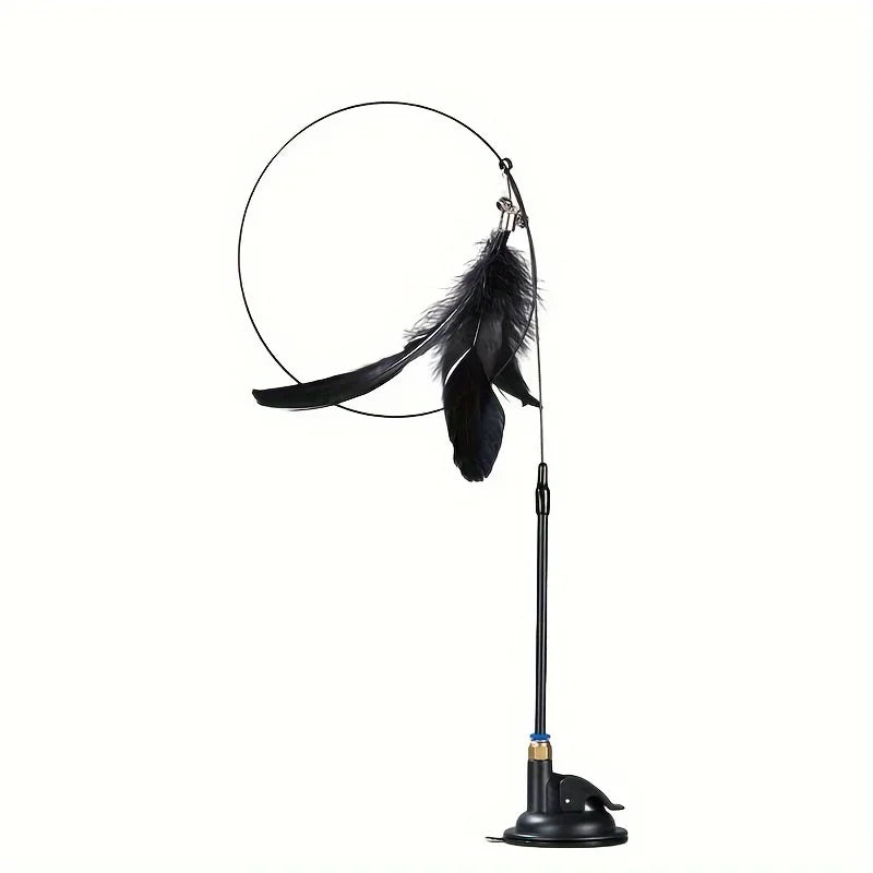 Interactive Feather Bell Cat Teaser Wand Toy