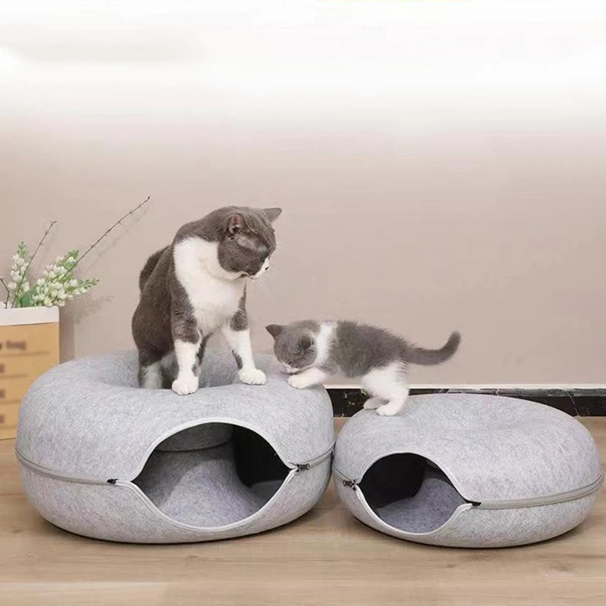 Felt Cat Tunnel Bed & Scratcher Nest For Cats