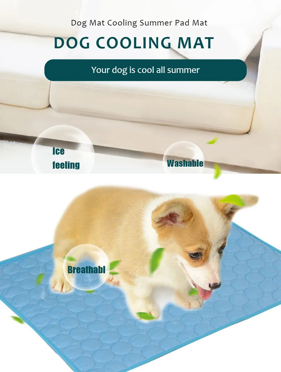 Self Cooling Pet Mat For Dogs & Cats Summer Comfort
