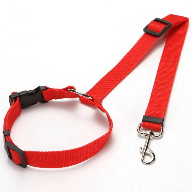Adjustable Nylon Dog Car Seat Belt & Leash