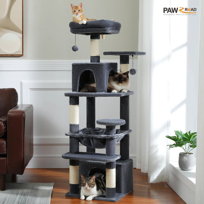 Large Multi-Level Cat Tree Tower With Scratching Posts