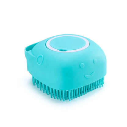 Silicone Dog Bath Massage Brush Glove With Shampoo Dispenser