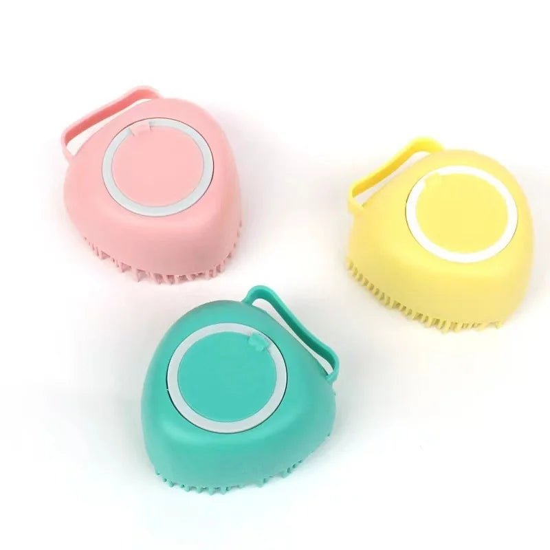 Silicone Dog Bath Massage Brush Glove With Shampoo Dispenser
