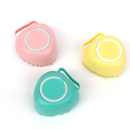 Silicone Dog Bath Massage Brush Glove With Shampoo Dispenser