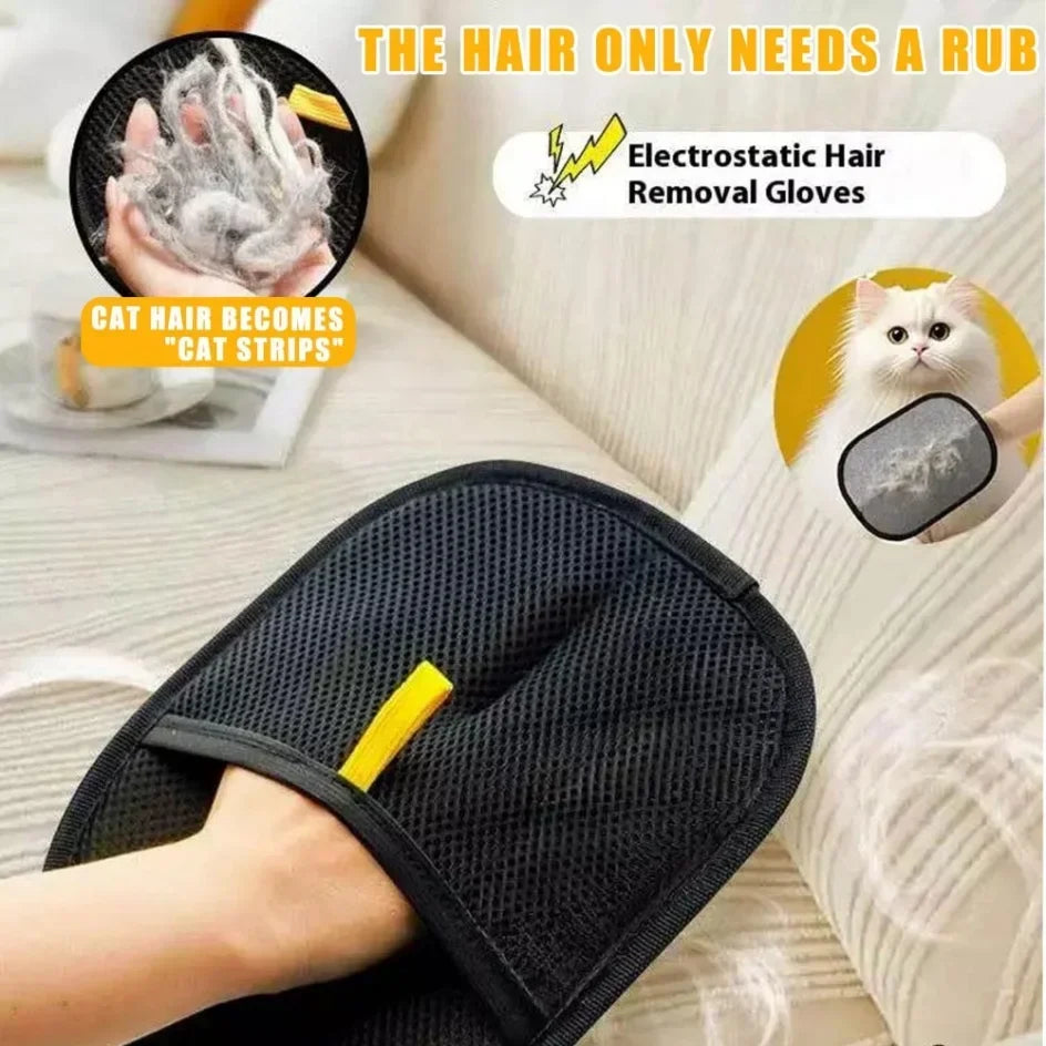Portable Pet Hair Remover Grooming Glove For Cats