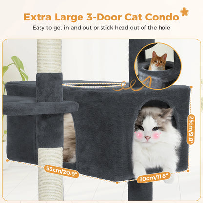 Large Multi-Level Cat Tree Tower With Scratching Posts