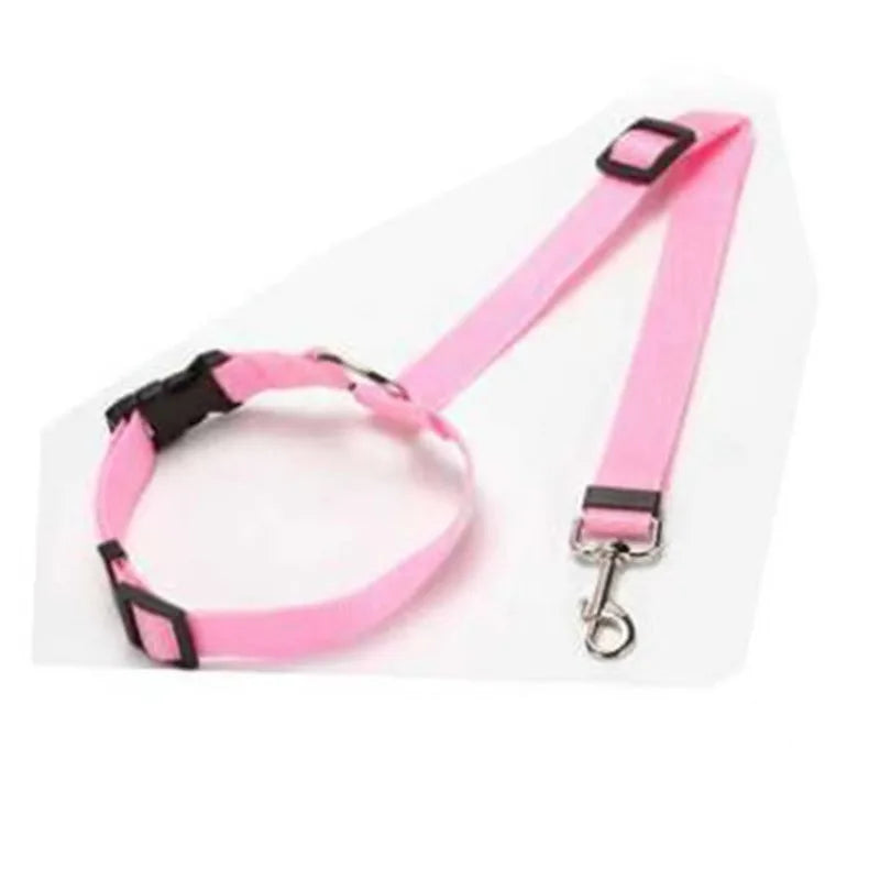 Adjustable Nylon Dog Car Seat Belt & Leash