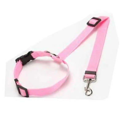 Adjustable Nylon Dog Car Seat Belt & Leash