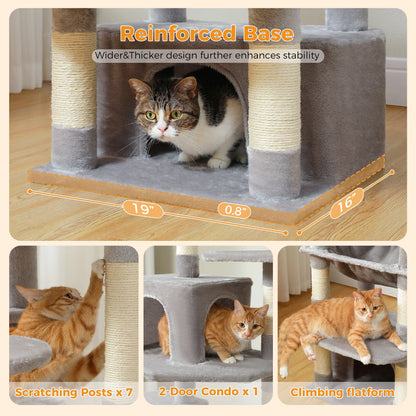 Large Multi-Level Cat Tree Tower With Scratching Posts