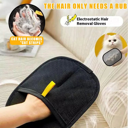 Portable Pet Hair Remover Grooming Glove For Cats