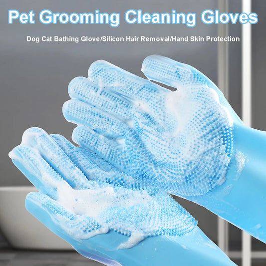 Silicone Pet Grooming Bath Glove For Dogs & Cats