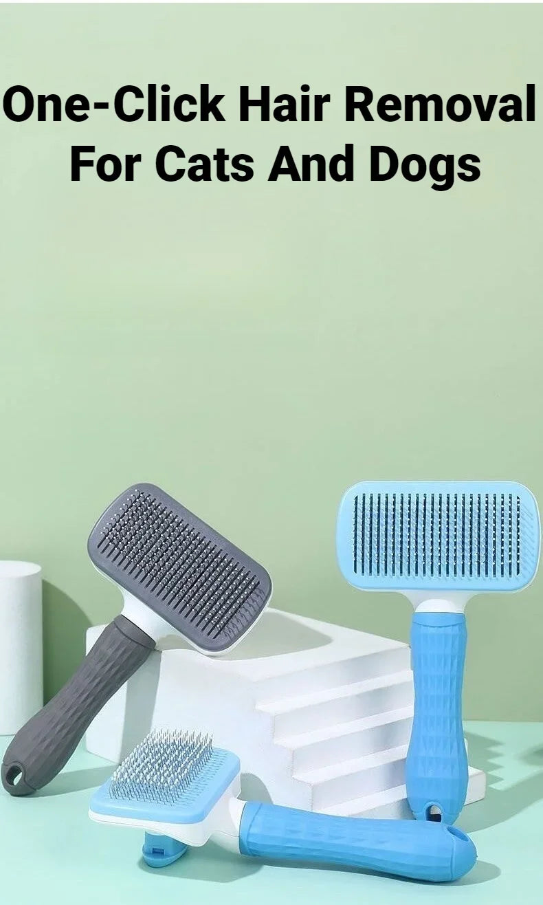 Pet Hair Remover Grooming Brush For Dogs & Cats
