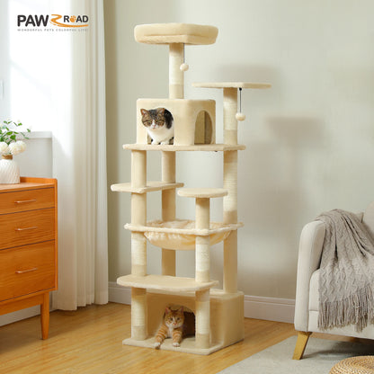 Large Multi-Level Cat Tree Tower With Scratching Posts