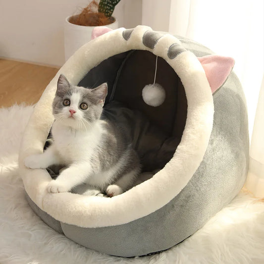 Deep Sleep Cave Cat Bed With Removable Cushion