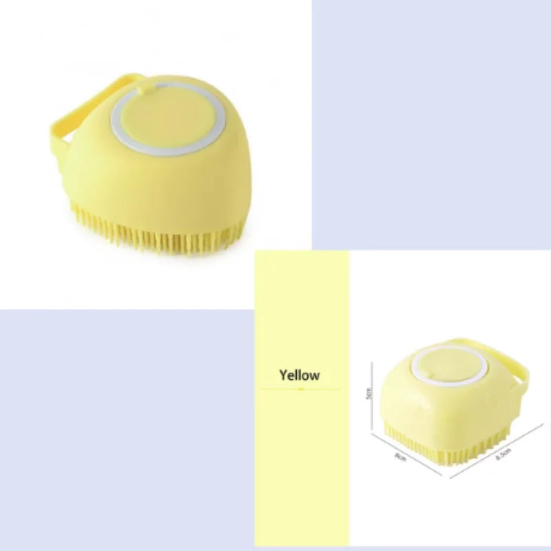 Silicone Dog Bath Massage Brush Glove With Shampoo Dispenser