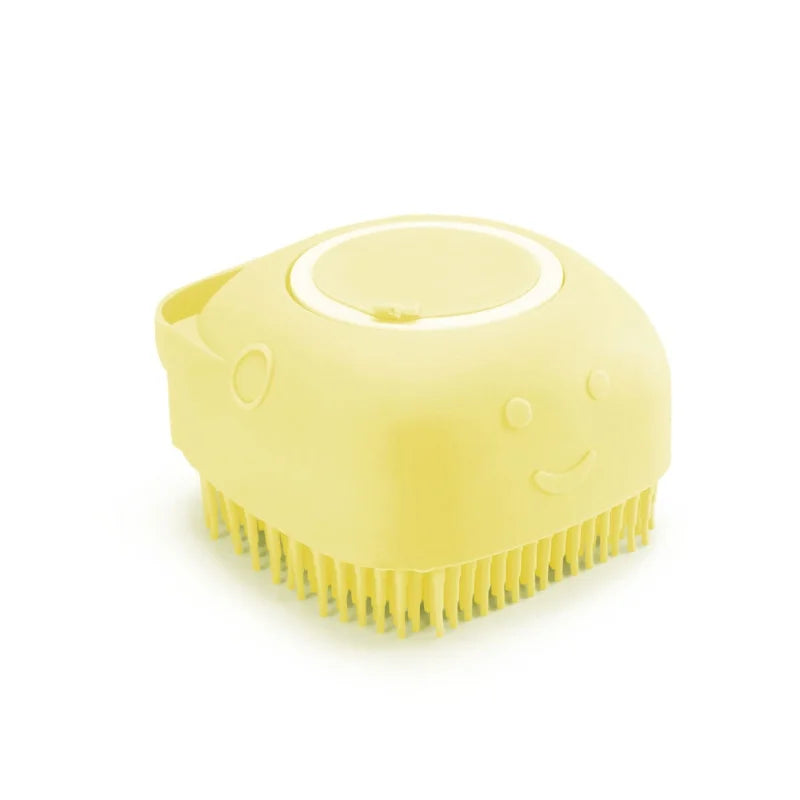 Silicone Dog Bath Massage Brush Glove With Shampoo Dispenser