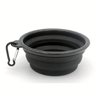 Portable 2-in-1 Folding Dog Travel Bowl With Water Bottle
