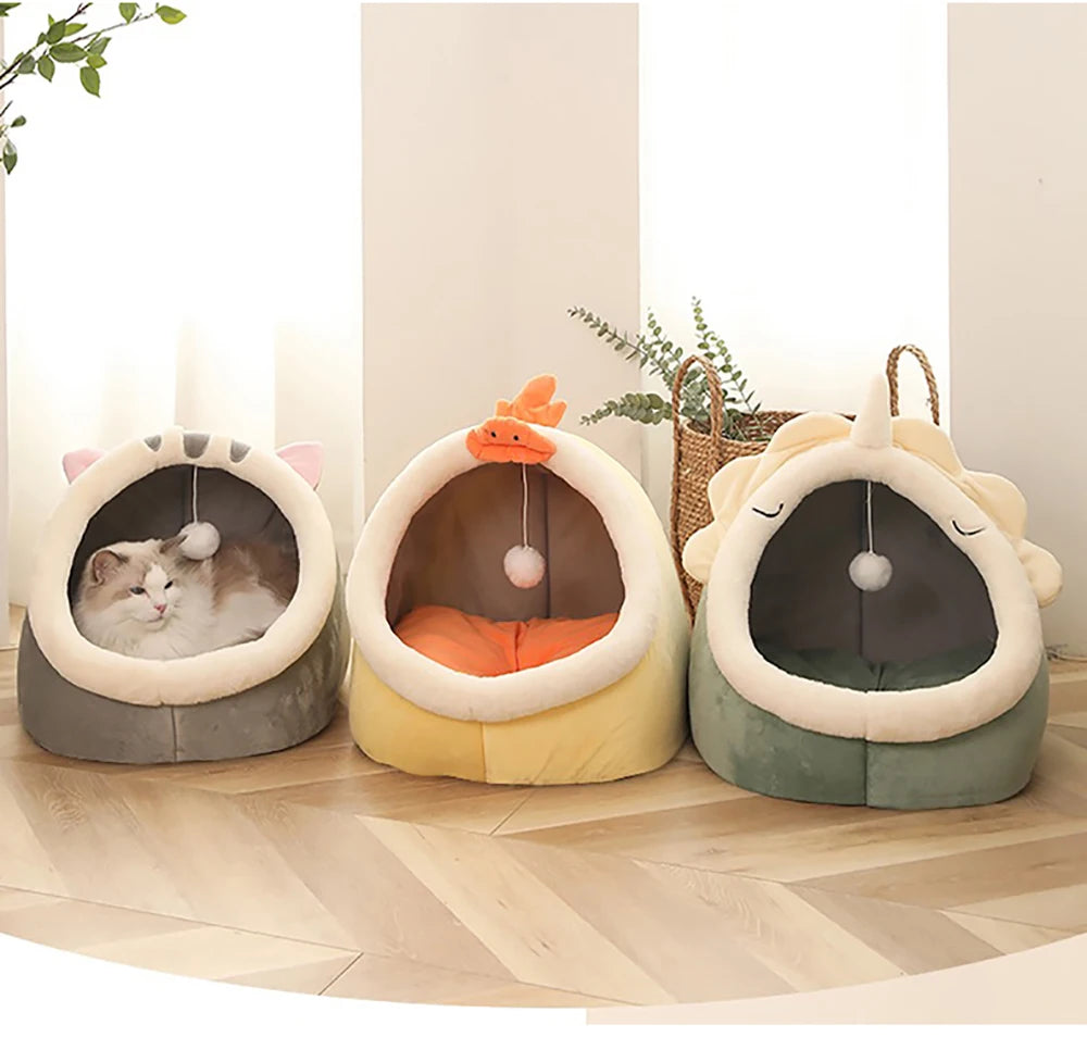 Deep Sleep Cave Cat Bed With Removable Cushion
