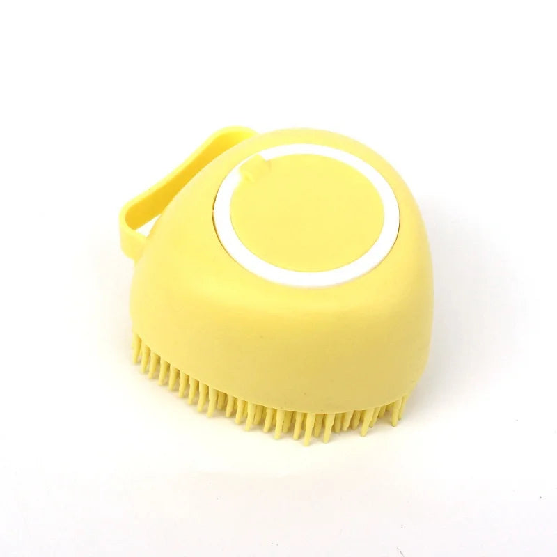 Silicone Dog Bath Massage Brush Glove With Shampoo Dispenser
