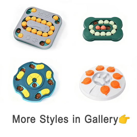 Interactive Dog Puzzle Slow Feeder Toy With Food Dispenser