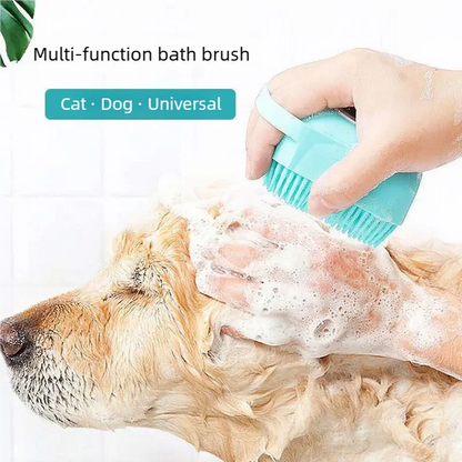 Dog Bath Brush – Silicone Massage Brush with Shampoo Dispenser