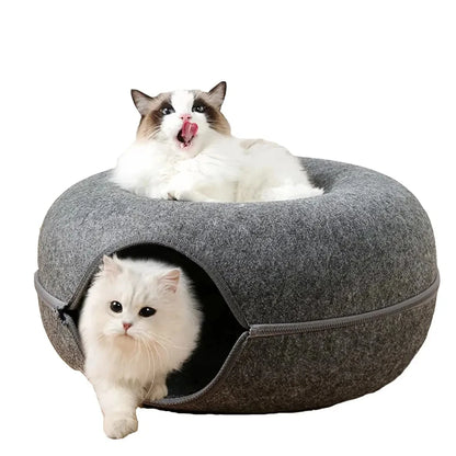 Felt Cat Tunnel Bed & Scratcher Nest For Cats