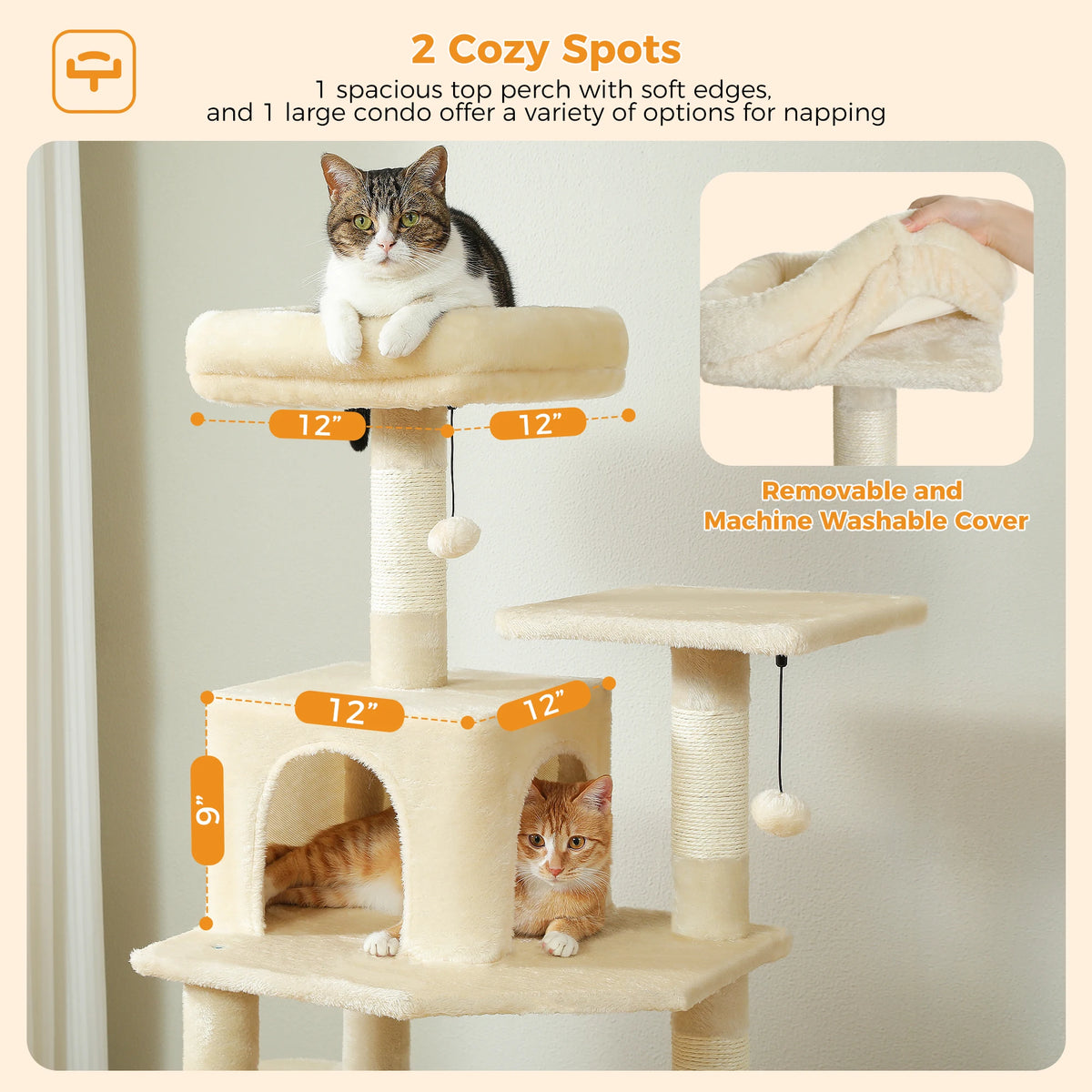Large Multi-Level Cat Tree Tower With Scratching Posts