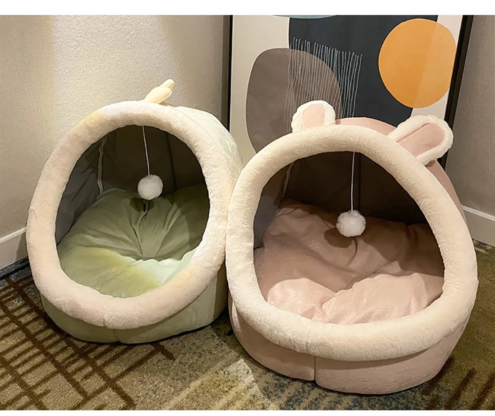 Deep Sleep Cave Cat Bed With Removable Cushion