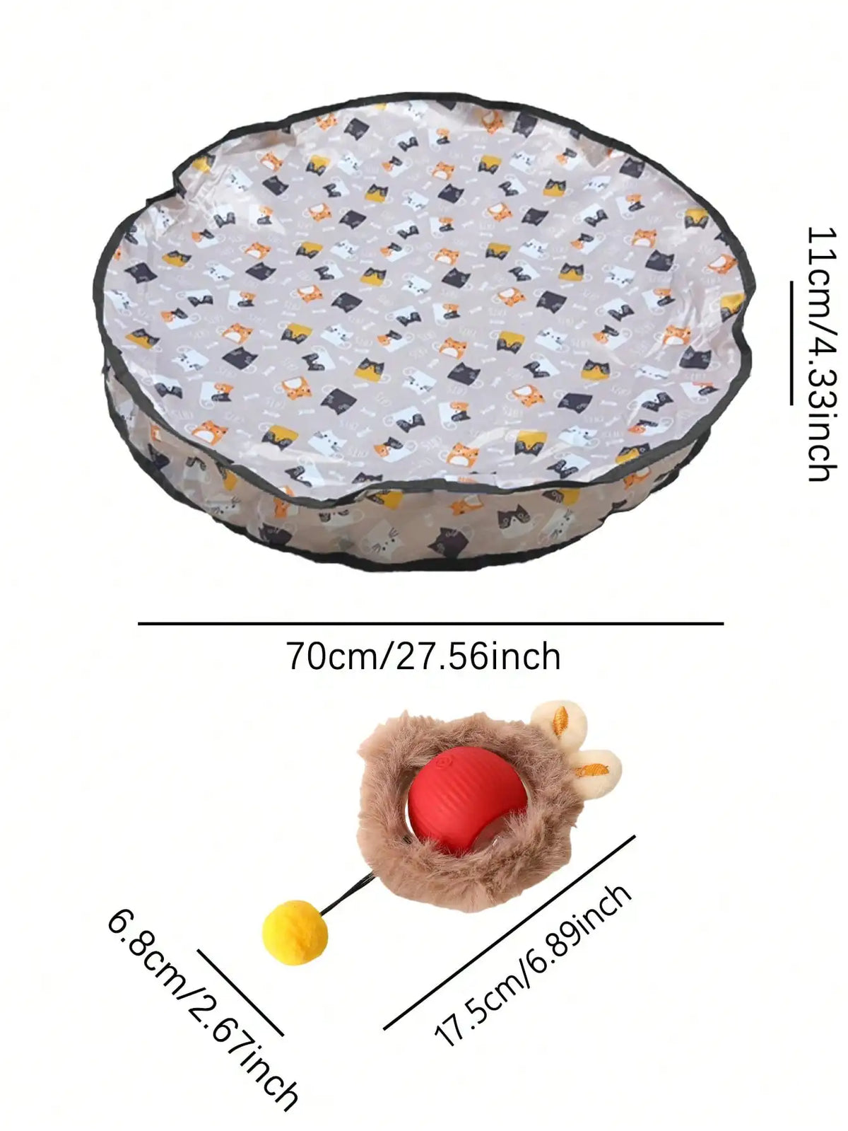 USB Rechargeable Interactive Cat Hunting Ball Toy With Light