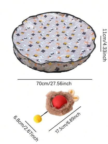 USB Rechargeable Interactive Cat Hunting Ball Toy With Light