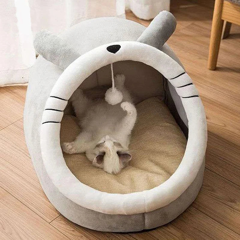 Deep Sleep Cave Cat Bed With Removable Cushion