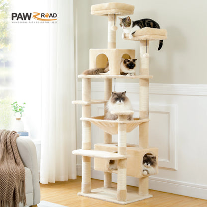 Large Multi-Level Cat Tree Tower With Scratching Posts