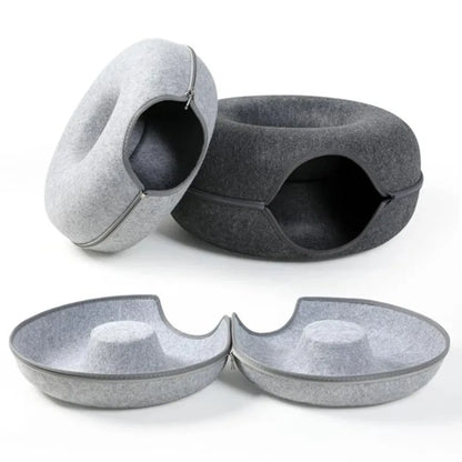 Felt Cat Tunnel Bed & Scratcher Nest For Cats