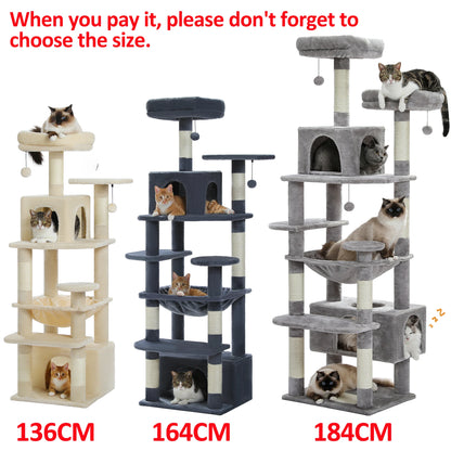 Large Multi-Level Cat Tree Tower With Scratching Posts