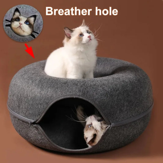 Felt Cat Tunnel Bed & Scratcher Nest For Cats