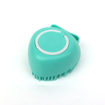 Silicone Dog Bath Massage Brush Glove With Shampoo Dispenser