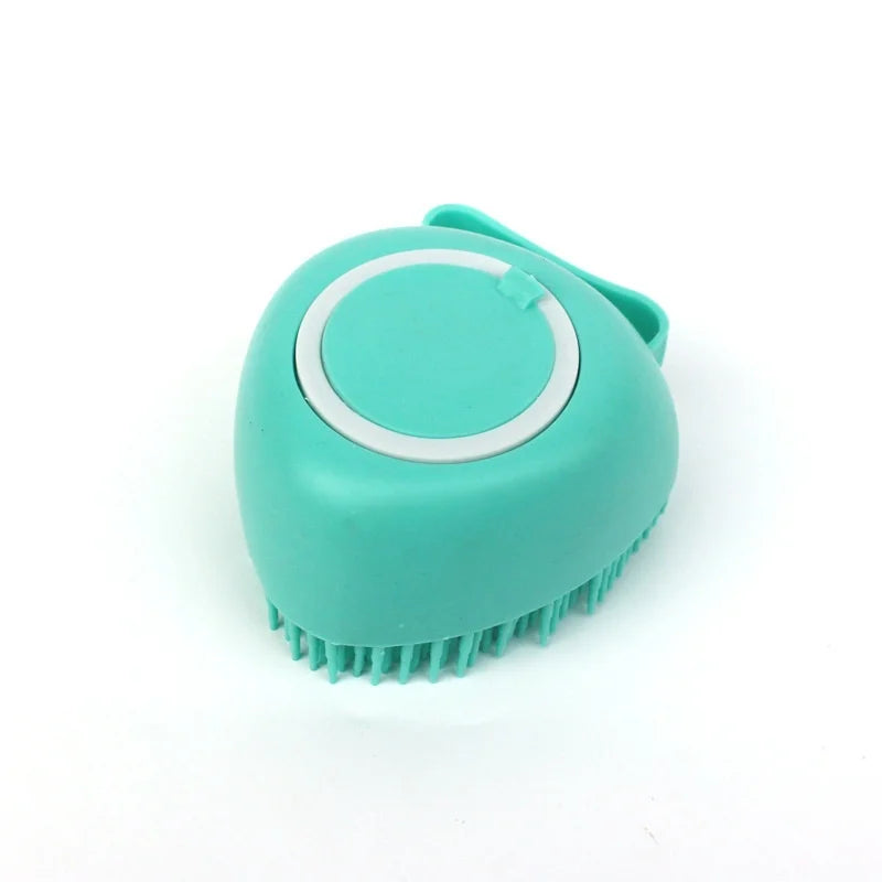 Silicone Dog Bath Massage Brush Glove With Shampoo Dispenser