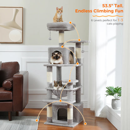 Large Multi-Level Cat Tree Tower With Scratching Posts