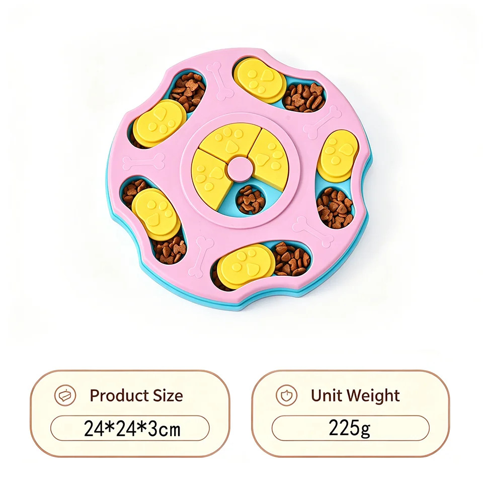 Interactive Dog Puzzle Slow Feeder Toy With Food Dispenser