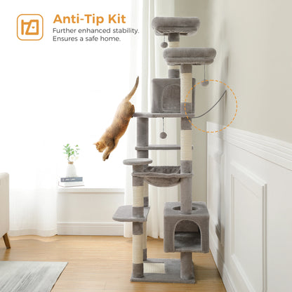 Large Multi-Level Cat Tree Tower With Scratching Posts