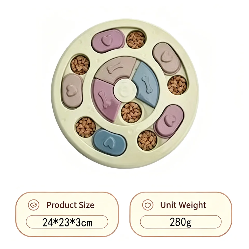 Interactive Dog Puzzle Slow Feeder Toy With Food Dispenser