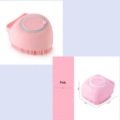 Silicone Dog Bath Massage Brush Glove With Shampoo Dispenser