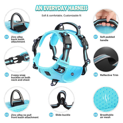 No Pull Adjustable Padded Dog Harness Vest