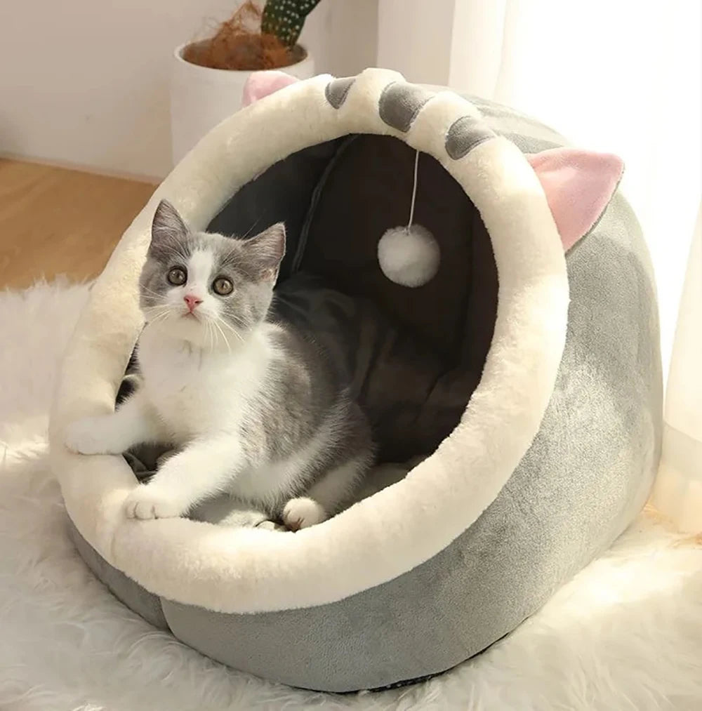 Deep Sleep Cave Cat Bed With Removable Cushion